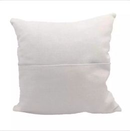 Sublimation Blank Pillow Case 40x40cm Solid Color Book Pocket Pillow Cover Personalized Beige White Polyester Linen Cushion Cover