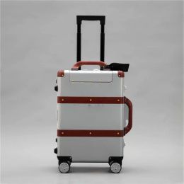 Travel Suitcase Luggage Trunk Bag Letters Purse Rod Spinner Universal Wheel hori valise patent lock handle can custom carry Purse Trolley Ai