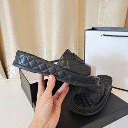 Women Designer Platform Slippers Luxury Classic Slides Retro Woman Mules Flat Sandals Fashion Square Toe Leather Espadrille Orange Flip shoes