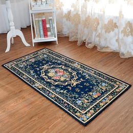 Carpets Fashion Carpet Bed Aside Mat Stair Strode Pad Blue Rustic Entranceway Mats Persian Anti-slip Floor Flower Decor FabricCarpets