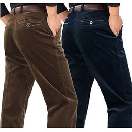 Corduroy loose joggers middleaged men dad installed in autumn and winter mens casual pants corduroy 220705