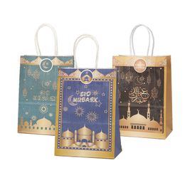 Eid Mubarak Kraft Paper Gift Bags Ramadan Decoration 2022 Aid Mubarak Gift Eid Al Adha Muslim Islamic Festival Event Decoration