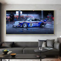 Manipulated Sport Race Cars Vehicle Fabric Posters Living Room Home Decor Wall Decorative Canvas Paintings Art Prints Wll Art