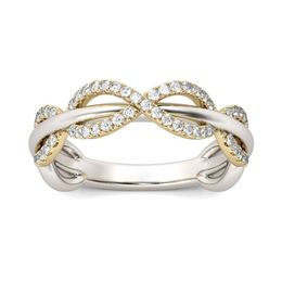 -925 Silvergold banhado anel de videira de dois tons para moda feminina joias de festas de noiva Jóias de casamento tamanho 5-12282m
