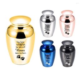 Pendant Necklaces Cremation Urn Aluminum Alloy 70x45mm Jar Dog Coffin Pot Engraved -You Have Left My Life But You Will Never Leave HePendant