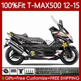 Injection Mould Fairings For YAMAHA TMAX-500 MAX-500 TMAX500 12 13 14 15 Body 113No.57 T MAX500 TMAX MAX 500 2012 2013 2014 2015 T-MAX500 12-15 OEM Bodywork Yellow stars