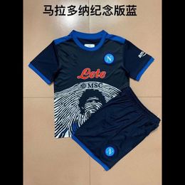 Soccer Jerseys Jersey 2021-22 Maradona Commemorative Blue Naples Football Shirt Unpopular Customised Children's Students