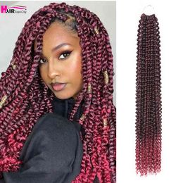 Freetres Water Wave Crochet Hair For Butterfly Locks 24inch Synthetic Braiding Passion Twist Extensions Expo City 220610