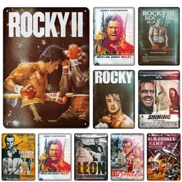 Metal Painting 8090s Classic Movie Tin Sign Rocky Metal Poster Vintage Wall Art Plaque for Bar Cinema Pub Club Man Cave Decor Customizable