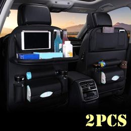 Car Organizer Seat With Foldable Table Tray PU Leather Backseat For Babies Toys Storage