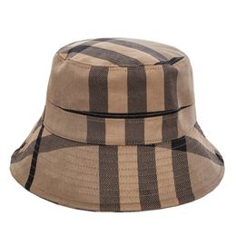 Summer Style Colour Plaid Mens And Shade Basin Fashion Casual Folding Sunscreen Womens Fisherman Hat 220617