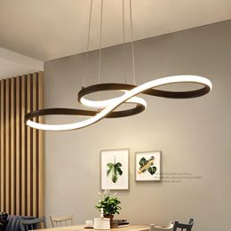 Pendant Lamps AC85-265V Dining Room Aluminium Suspended Acrylic Gold Round Led Chandelier Hanging Modern Pendent Lights Ceiling FixturesPenda