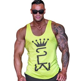 Men Tank Top Gym Workout Singlet Sleeveless Blouse Stringer Tank Tops Bodybuilding Show Muscle 220527