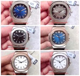 fantastic u1 Men's Watches 40mm White Black Champagne Blue Dial 5711 Leather Strap Bands ETA 2813 Movement Mechanical Transparent Automatic Men's Wristwatches