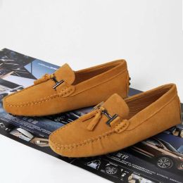 random delivery leather dress shoes dress loafers casual Suede leather Fashion Flat Sandals Slipper