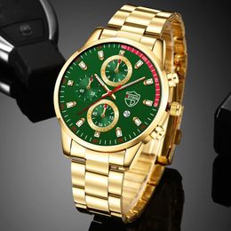 Wristwatches Fashion Mens Watches Stainless Steel Quartz Wristwatch Luxury Men Business Casual Leather Watch Luminous Clock Relogio Masculin