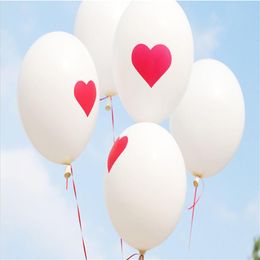 wholesale christmas table centerpieces Canada - 100pcs Latex Red Heart Balloons Round Balloon Party Wedding Decorations Happy Birthday Anniversary Decor 12 inch252x