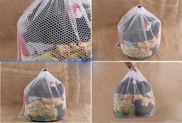Laundry Bags 4 Size Drawstring Bra Underwear Mesh Net Thicken Household Cleaning Tools Foldable Wash Care Accessories #P1