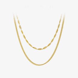 Pendant Necklaces Double Choker for Women Gold Color Spring Stainless Steel Christmas Jewelry 220427