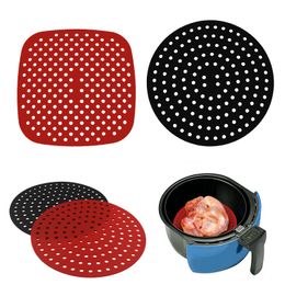 Silicone Air Fryer Liner Non-Stick Steamer Pad Baking Inner Liner Cooking Mat Kitchen Utensils Accessories Eco-friendly Cookware W3