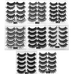 False Eyelashes Pairs 3D Mink Hair Wispy Full Volume Natural Lashes Extension Mixed Styles Feathery Flared Variety Pack LashesFalse