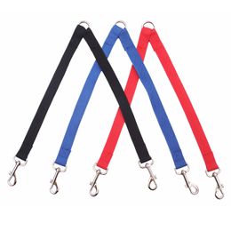 Double Nylon Dog Walking Leashes Couple Puppy Dog 2 Way Collar Leash Pet Traction Lead Rope Belt