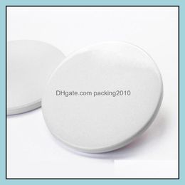 Sublimation Ceramic Coaster Round Square Mat For Tumblers 9Cm 9.5Cm Blank White Sublimated Coasters Diy Thermal Transfer Cup-Mat Kitchen Off