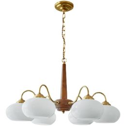 Pendant Lamps Japanese Style Retro Walnut Glass Persimmon Chandelier Homestay Bedroom Living Room Nordic Simple Solid Wood Wabi Hang Light