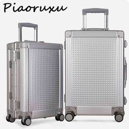 Aluminum Magnesium Alloy Fashion Luxury Brand Rolling Luggage Spinner Travel Bags Noble Suitcase Wheels J220707