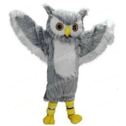 Performance Grey Owl Mascot Costumes Christmas Cartoon Character Outfits Suit Birthday Party Halloween Outdoor Outfit Suit