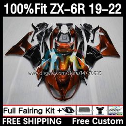 OEM Fairings kit For KAWASAKI NINJA ZX-6R ZX 636 ZX636 ZX6R 19 20 21 22 Bodywork 6DH.63 ZX 6R ZX-636 2019 2020 2021 2022 Frame 600CC 19-22 Injection Mould Body orange black