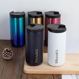 350ml/500ml Coffee Thermos Mug Stainless Steel Double Leak-Proof Travel Vacuum Flask Portable Thermosmug Sport Water Bottle Cup CX220513