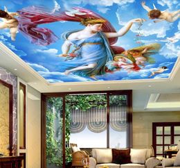 sky white clouds 3d ceiling mural wallpaper for living room bedroom home improvement decor ceilings wall sticker papier peint 3d murals