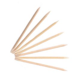 orange wood stick for manicure UK - Makeup Brushes Pcs Nail Art Orange Wood Stick Cuticle Pusher Remover S Double Ended Dead Skin Removal Manicure Care ToolMakeup