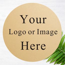 100pcs3cm 4cm 5cm 6cm Kraft Paper Sticker Customized Stickers Personalized Wedding Birthdays Stationery Decoration Label 220618