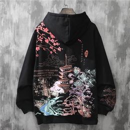 Oversized loft print hoodie swag velvet trend harajuku Mens clothing hiphop japanese streetwear couple Sweatshirt hoodies men 220726