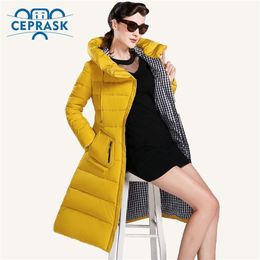 CEPRASK 2020 New Winter Jacket Women Plus Size Long Fashionable Women s Winter Coat Hooded High Quality Warm Down Jacket Parka LJ201021