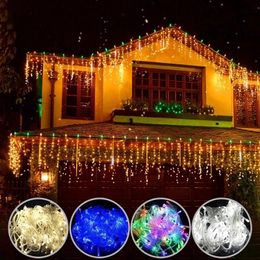 Strings Christmas Lights Led Curtain Icicle String 5M Droop 0.4-0.6m Waterfall Outdoor Decoration For Party Garden Home WeddingLED