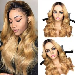 Medium Long Curly Hair Wigs Deep Wave Black Golden Brown Gradient Colour Rose Net