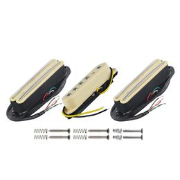 3pcs Ceramic Magnet Neck/Middle/Bridge Pickup HSH Set Dual Hot Rail Humbucker Pickups & Guitar Single Coil Pickup Yellow