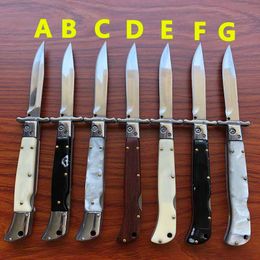 New 9 Inch US Italian Style Stiletto Mafia Automatic Knife Single Action Outdoor Tactical EDC Tool Pocket Survival Faster Polish Auto Knives BM 3400 4300 UT85