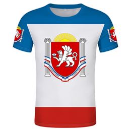 Republic Of Crimea Flag T-shirt Diy Free Custom Name Number Crimea Simferopol T-shirt Summer Custom Print Po Clothes 220702