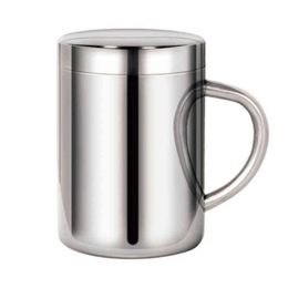 steel water jugs UK - Double Wall Stainless Steel Coffee Mug with lid Portable Cup Travel Tumbler Jug Milk Tea Cups Office Water Mugs Y220511
