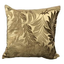 Cushion/Decorative Pillow Decorative Red Leaves Cushion Cover Sofa Gold Jacquard Throw Pillowcase Plant Case From FactoryCushion/Decorative