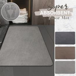 Super Absorbent Bath Rug Non-slip Bathroom Floor Mat Living Room Carpet Easy To Clean Doormat Quick-drying Foot Pad Washable 220401