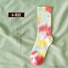 2022 New Tie-dye Fashion Men's and Women's Mid-tube Long Tube Cotton Socks High Tube Street Fashion Couple Sock 6b