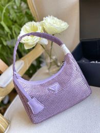 2022 high-quality New style nylon hobo for women Diamond bag shoulder bag lady Composite Tote chains canvas handbag With box 05