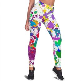 Women Leggings Graffiti Stripes Pattern Printed High Waist Elasticity Legging Female for Indoor Push Up Workout Trousers W220616