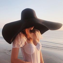 Wide Brim Hats 80CM Diameter Large Beach For Women 30CM Oversized Sun Hat Wholesale Dropshippong Eger22