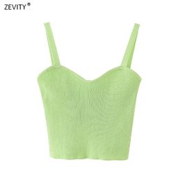 New 2020 Women fashion spaghetti strap solid Colour camis tank tops summer wear female green knitting slim sling crop tops LS6747 LJ200818